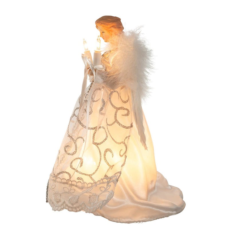 Kurt S. Adler Kurt Adler UL 10-Light Angel Treetop, 8.5-Inch, White/Silver - Image 5